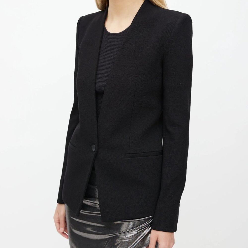 HELMUT LANG Collarless Blazer Single Button Class… - image 2